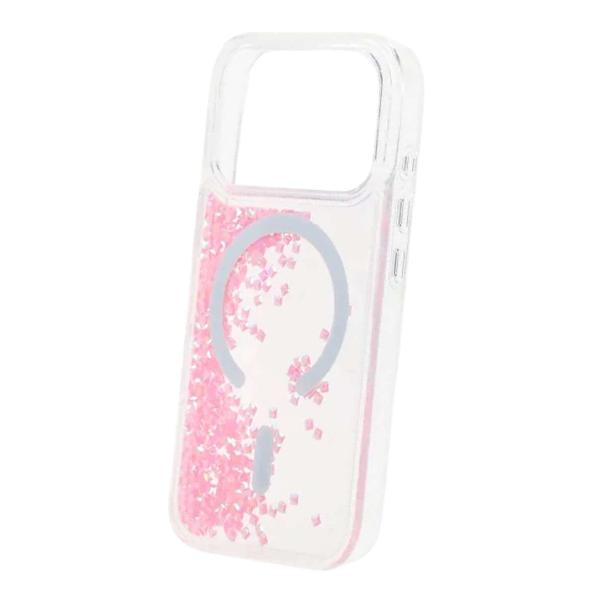 iPhone 17 Pro Max Cover Diamond Quicksand MagSafe Lyserød