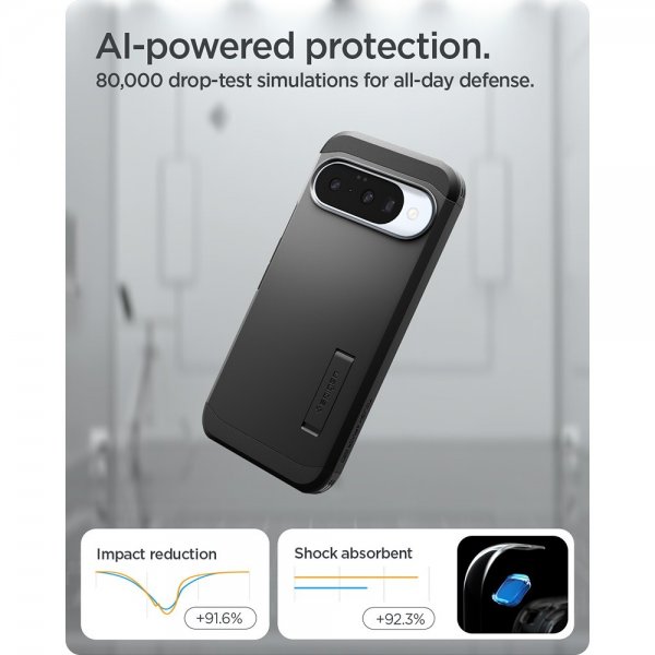 Spigen Google Pixel 10/Pixel 10 Pro Cover Tough Armor MagFit Sort