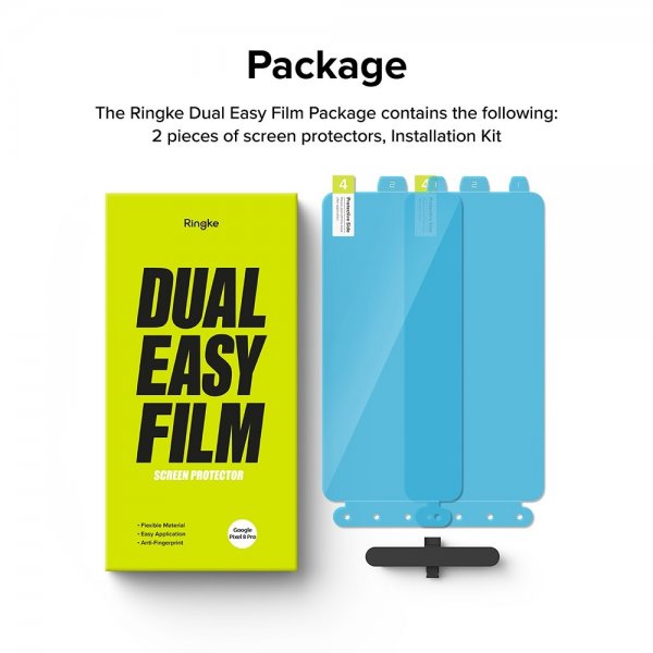 Ringke Google Pixel 8 Pro Skærmbeskyttelse Dual Easy Film 2-pak