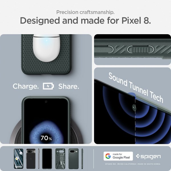 Spigen Google Pixel 8 Cover Liquid Air Abyss Green