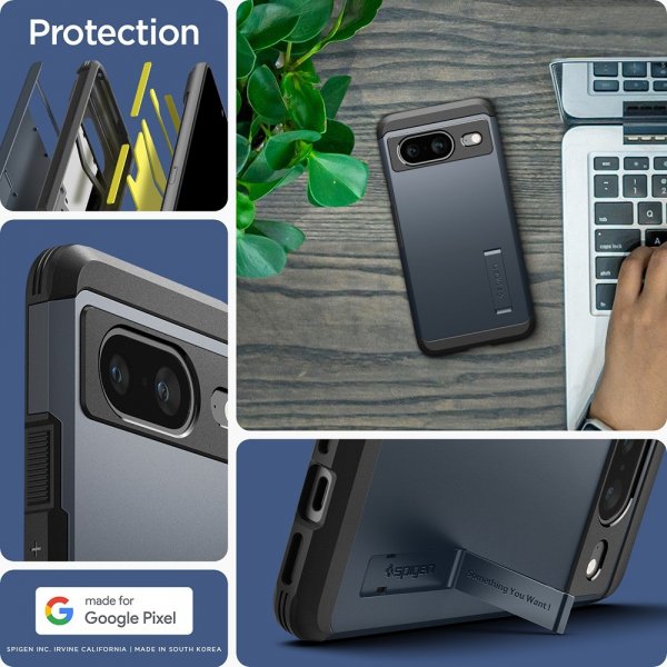 Spigen Google Pixel 8 Cover Tough Armor Metal Slate