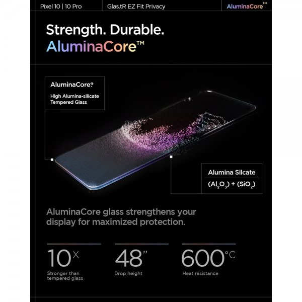 Spigen Google Pixel 9/9 Pro/Pixel 10/10 Pro Skærmbeskyttelse GLAS.tR EZ Fit Privacy 2-pak