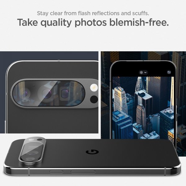 Spigen Google Pixel 9 Pro XL Kamerabeskyttelsesglas.tR EZ Fit Optik 2-pak