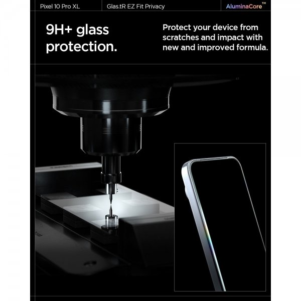 Spigen Google Pixel 9 Pro XL/Pixel 10 Pro XL Skærmbeskyttelse GLAS.tR EZ Fit Privacy 2-pak