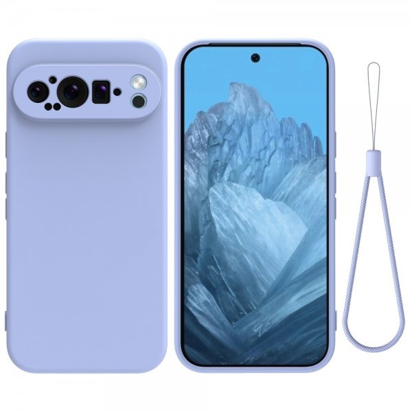 Google Pixel 9 Pro XL Cover med strop Silikone Lilla