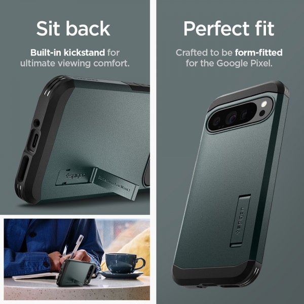 Spigen Google Pixel 9 Pro XL Cover Tough Armor Abyss Green