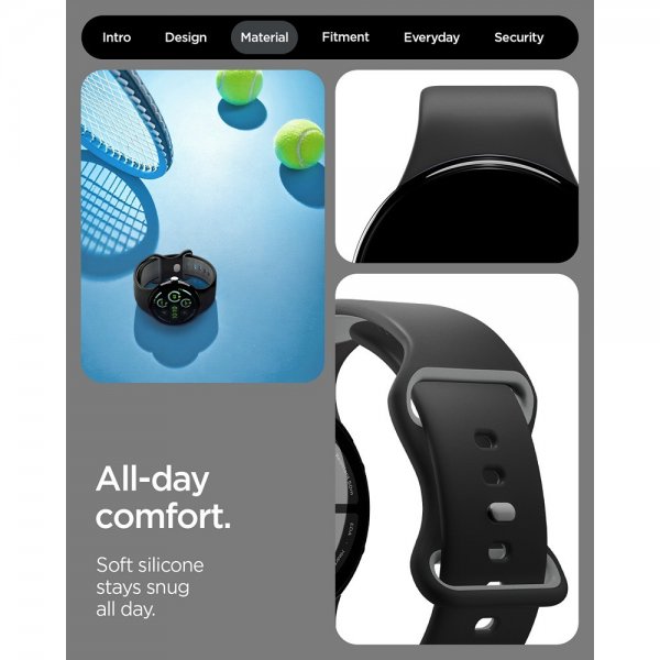 Spigen Google Pixel Watch 1/2/3/4 41 mm armbånd Nano Pop Black Sesame