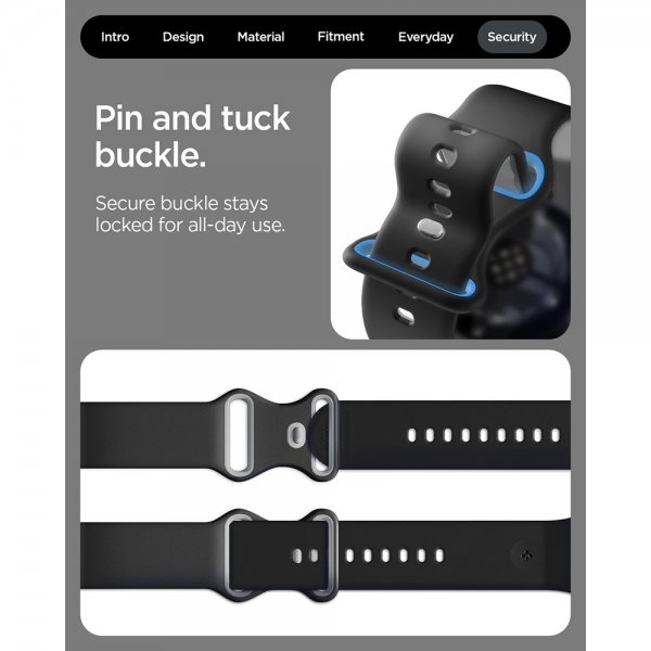 Spigen Google Pixel Watch 1/2/3/4 41 mm armbånd Nano Pop Black Sesame