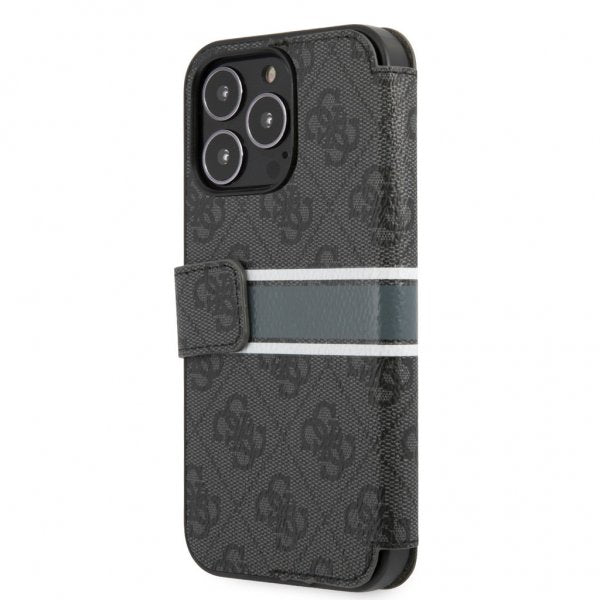 Guess iPhone 13 Pro Cover Printed Stripe Grå