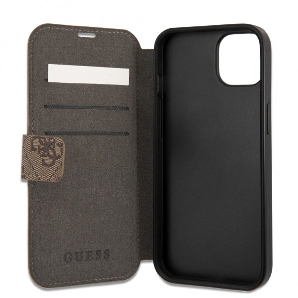 Guess iPhone 13 Mini Cover Printed Stripe Brun