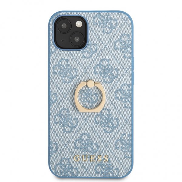 Guess iPhone 13 Mini Cover Ring Stand Blå