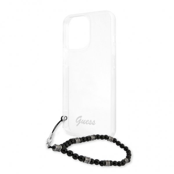 Guess iPhone 13 Pro Max Cover Pearl Handle Script Logo Sort