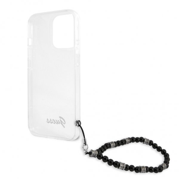 Guess iPhone 13 Pro Max Cover Pearl Handle Script Logo Sort