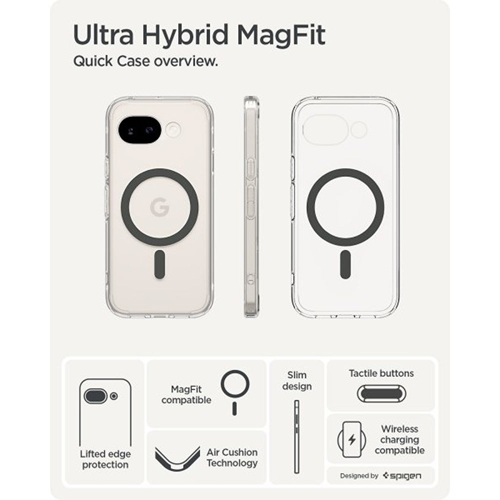 Spigen Google Pixel 10a Cover Ultra Hybrid MagFit Clear Graphite