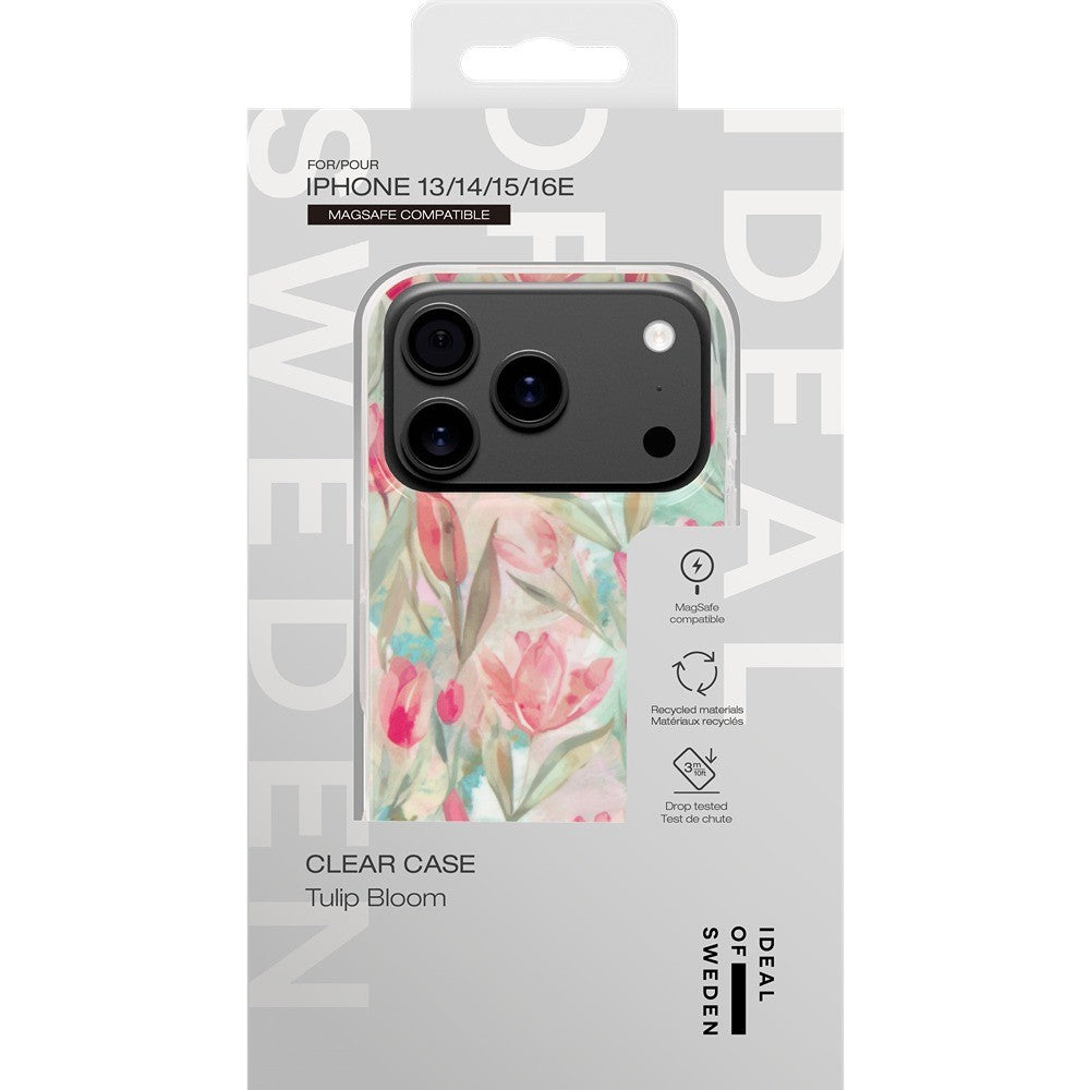 Ideal of Sweden iPhone 13/14/15/16e/17e Cover Clear Case MagSafe Tulip Bloom