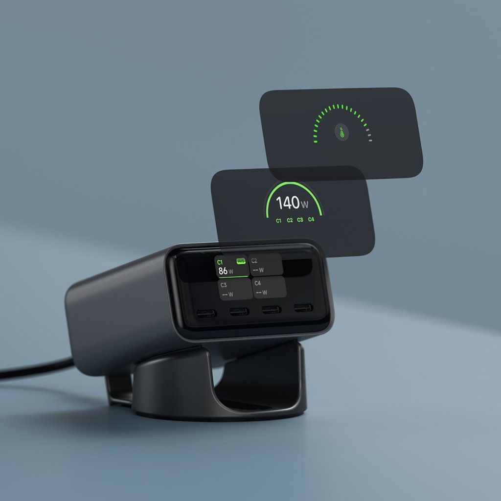 Satechi ChargeView 140W skrivebordslader Space Black