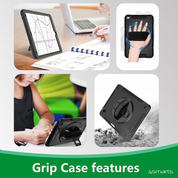 4smarts iPad 10.2 (gen 7/8/9) Cover Rugged Etui Grip Sort