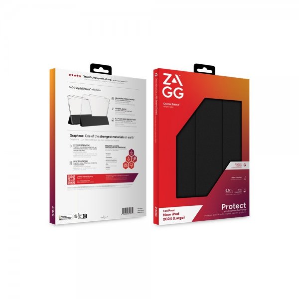 ZAGG iPad Air 13 (M2/M3) Cover Crystal Palace Folio Sort Transparent
