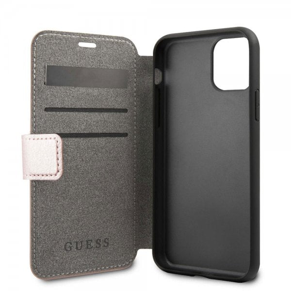 Guess iPhone 11 Cover Lædertekstur Rose Gold