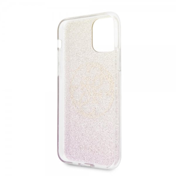 Guess iPhone 11 Pro Max Cover Glitter Circle Rosegold