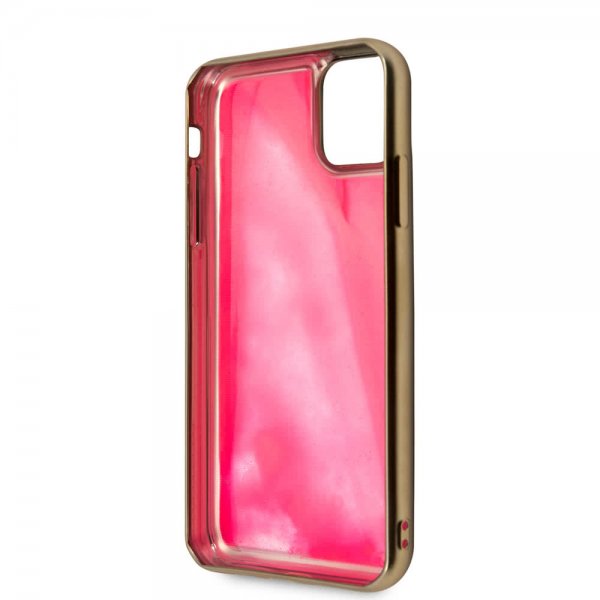 Guess iPhone 11 Pro Max Cover Glow In The Dark Rosa Guld