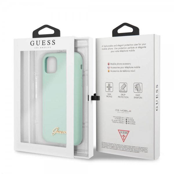 Guess iPhone 11 Pro Max Skal Silikone Cover Vintage Grøn
