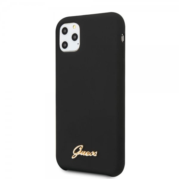 Guess iPhone 11 Pro Max Skal Silicone Cover Vintage Sort