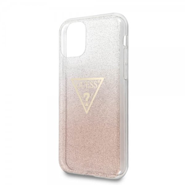 Guess iPhone 11 Pro Max Skal Solid Glitter Cover Rosa