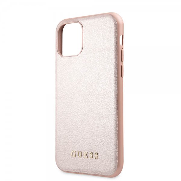 Guess iPhone 11 Pro Cover Lædertekstur Rosaguld