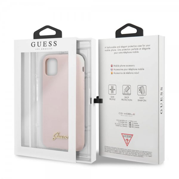 Guess iPhone 11 Pro Skal Silicone Cover Vintage Rosa