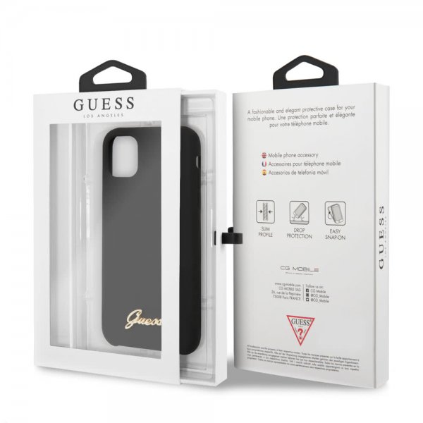 Guess iPhone 11 Pro Skal Silicone Cover Vintage Sort