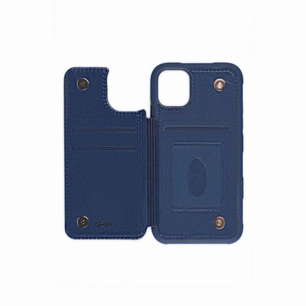 iPhone 11 Pro Cover Udfoldelig Kortholder Blå