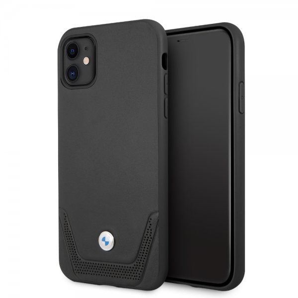 BMW iPhone 11 Cover Logo Perforeret Sort