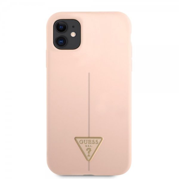 Guess iPhone 11 Cover Metal Triangle Rosa