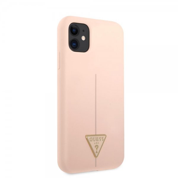 Guess iPhone 11 Cover Metal Triangle Rosa