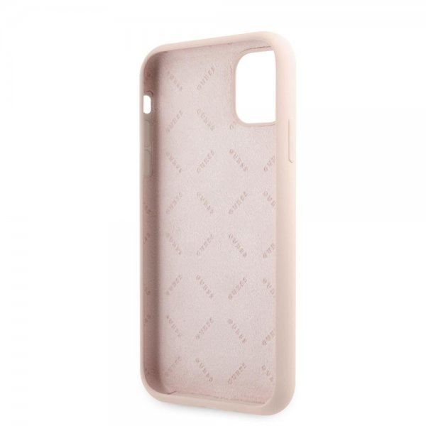 Guess iPhone 11 Cover Metal Triangle Rosa