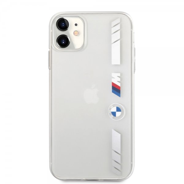 BMW iPhone 11 Cover Stripes Silver Transparent
