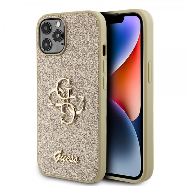 Guess iPhone 12/iPhone 12 Pro Cover Fixed Glitter Guld
