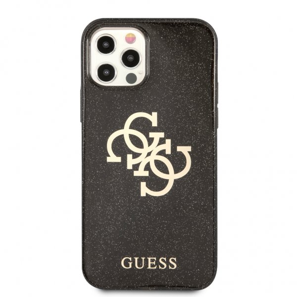 Guess iPhone 12/iPhone 12 Pro Cover Fuld Glitter Sort