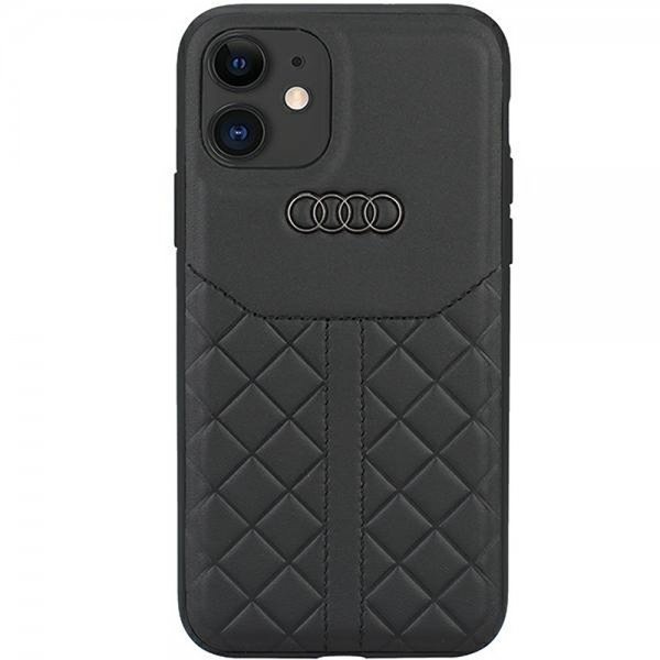 Audi iPhone 12/iPhone 12 Pro Cover Ægte Læder Etui Sort