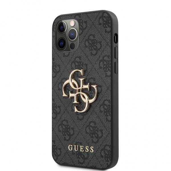 Guess iPhone 12/iPhone 12 Pro Cover Metal Logo Grå