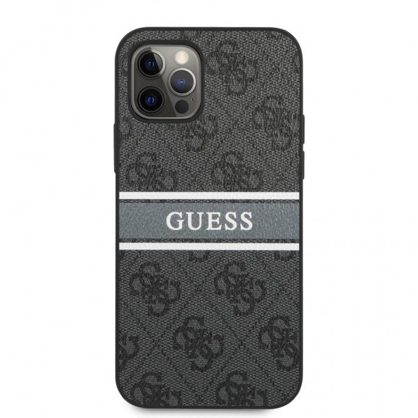 Guess iPhone 12/iPhone 12 Pro Cover Printed Stripe Grå