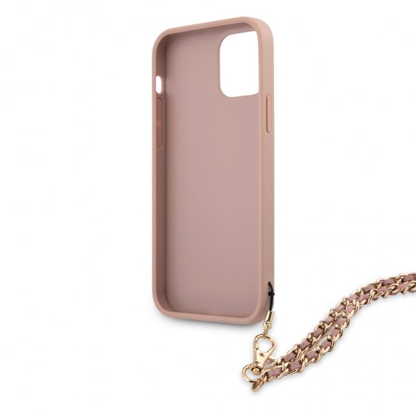 Guess iPhone 12/iPhone 12 Pro Cover Saffiano Chain Rosa