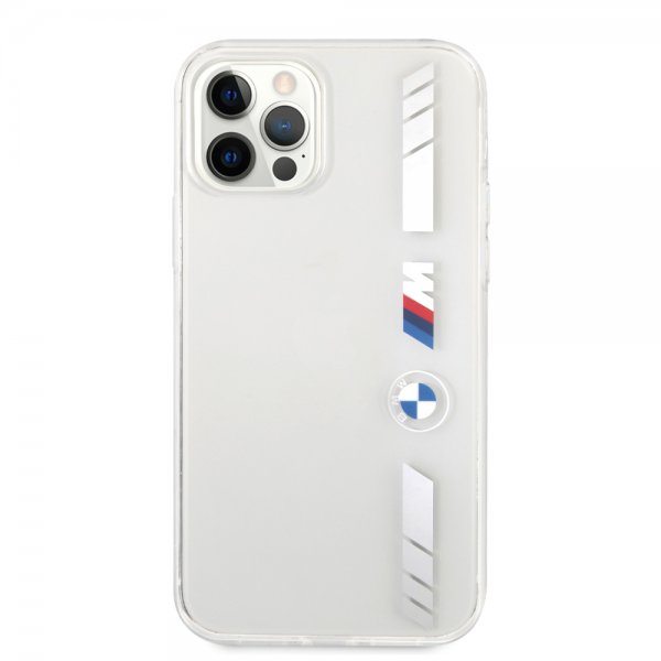 BMW iPhone 12/iPhone 12 Pro Cover Stripes Silver Transparent