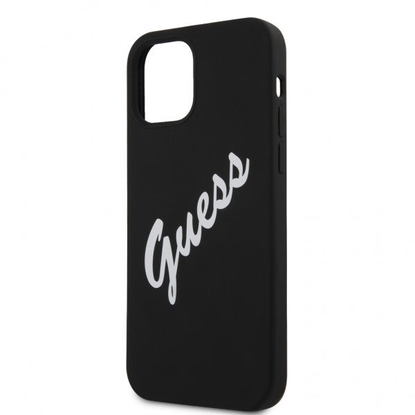 Guess iPhone 12/iPhone 12 Pro Cover Vintage Silicone Sort
