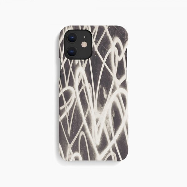 agood company iPhone 12 Mini Cover Plantebaseret Graffiti Heart Black White