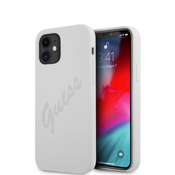 Guess iPhone 12 Mini Cover Vintage Silikone Cream