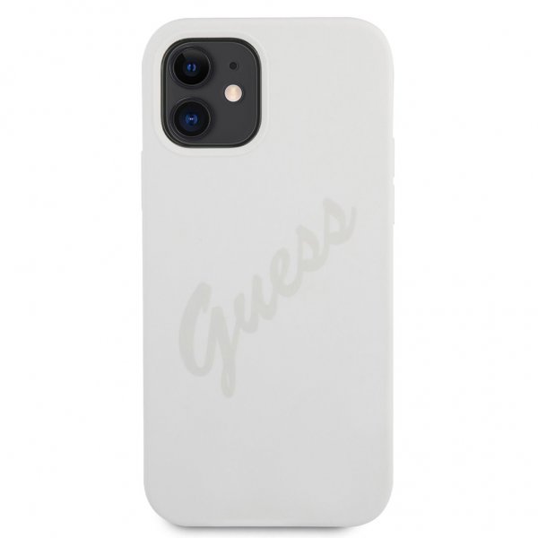 Guess iPhone 12 Mini Cover Vintage Silikone Cream