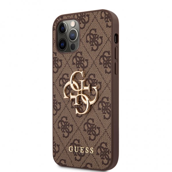 Guess iPhone 12 Pro Max Cover Metal Logo Brun
