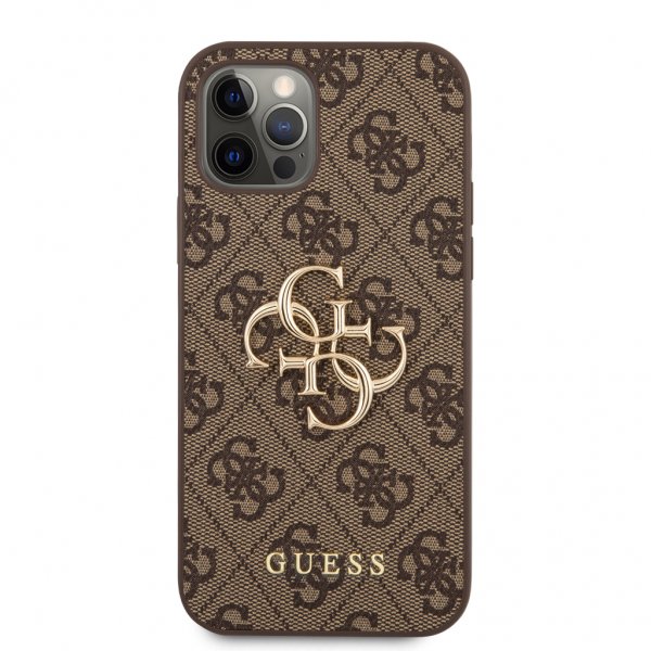 Guess iPhone 12 Pro Max Cover Metal Logo Brun